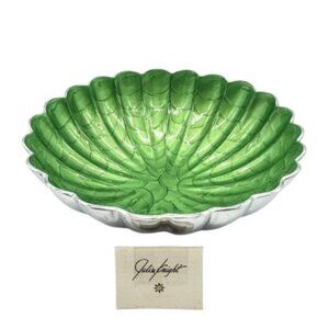 Julia Knight Mojito Green Peony 12-Inch Fluted Bowl NWT